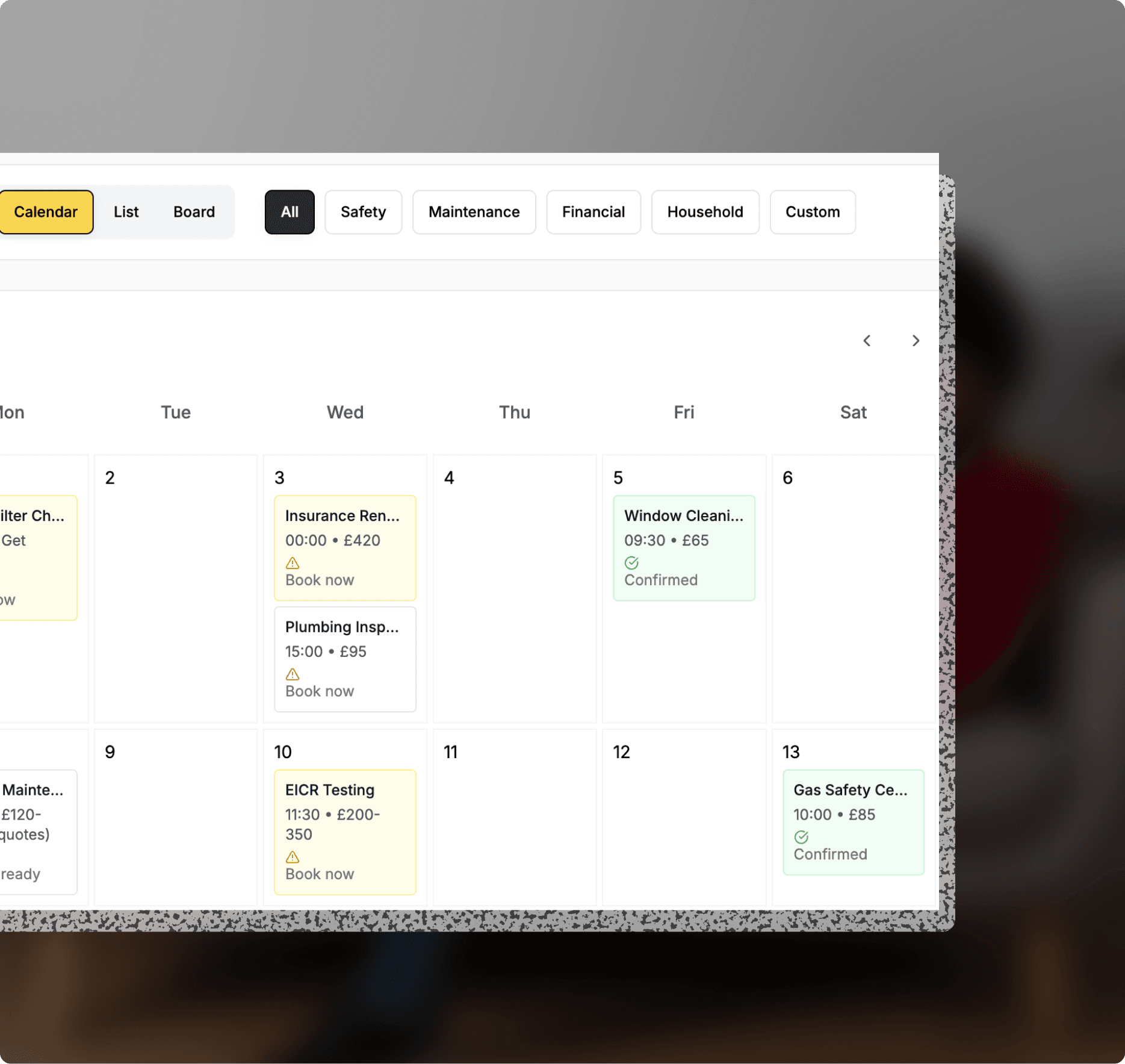 The smart home calendar